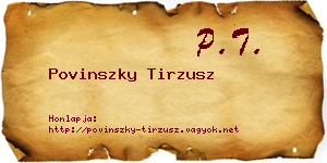 Povinszky Tirzusz névjegykártya